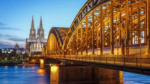 Blaue Stunde Rheinboulevard